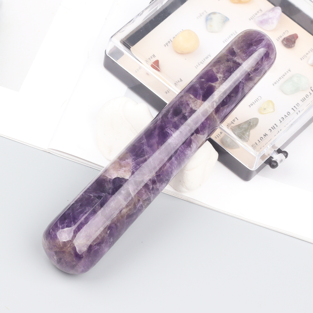 Jade Gua Sha Tool - Bacchetta di ametista naturale Bastone da