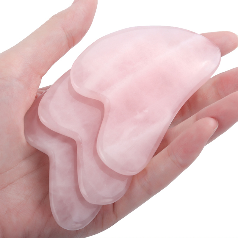 Jade Gua Sha Tool - Quarzo rosa giada Guasha strumento di