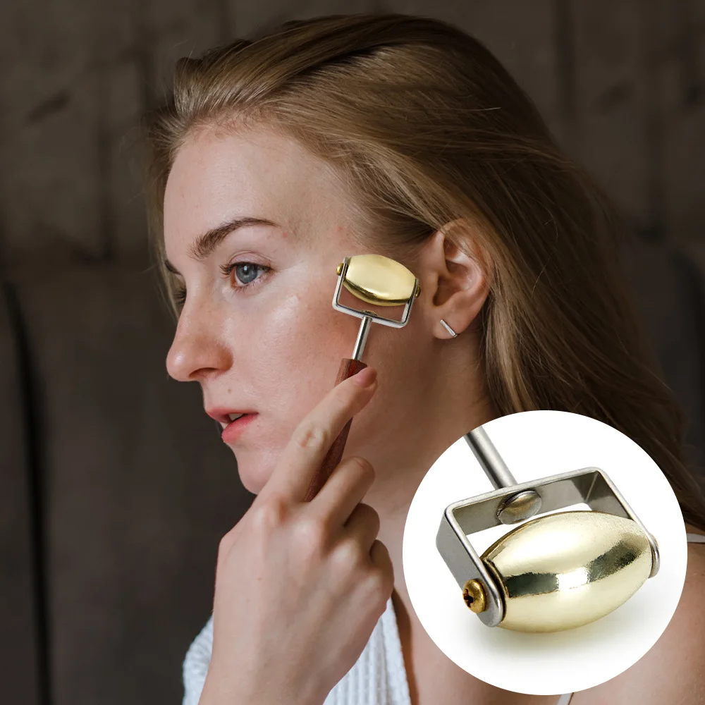 Jade Gua Sha Tool - Rullo in Acciaio Inossidabile a Doppia