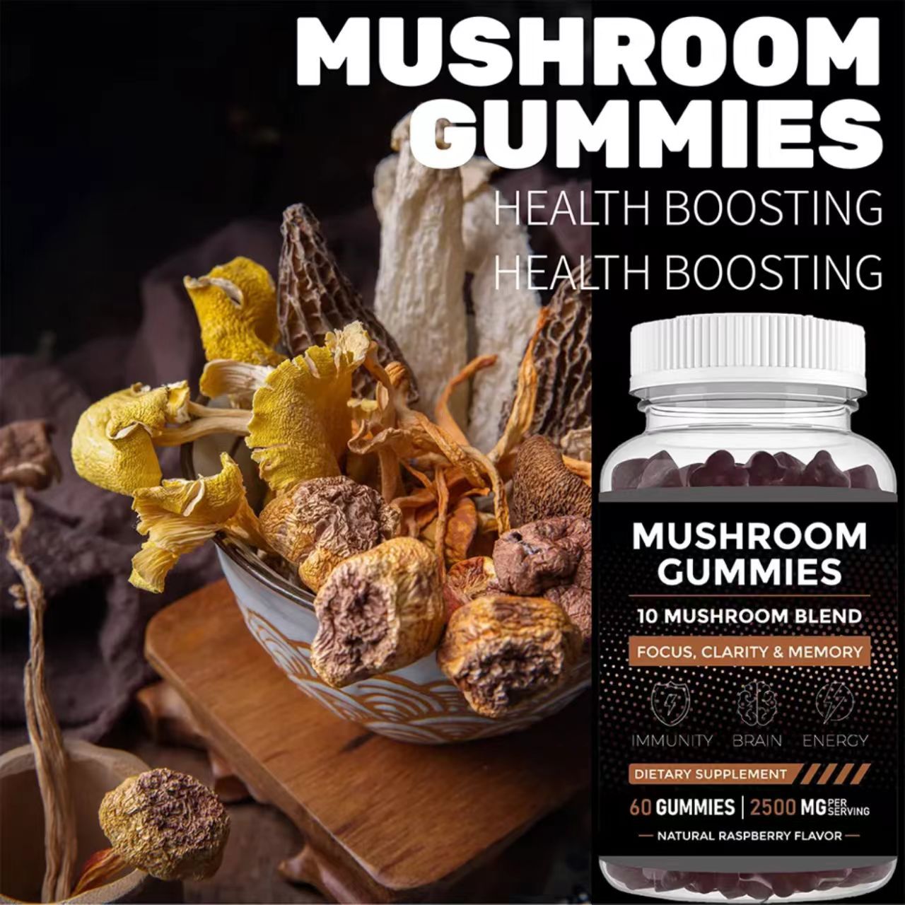 Health Wellness Gummies - Caramelle Gommose ai Funghi: Supportano la