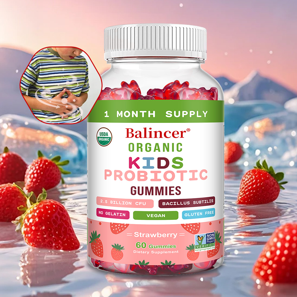 Health Wellness Gummies - Caramelle gommose probiotiche organiche naturali (fragola),